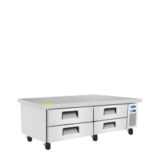 Atosa MGF8453GR 71-1/2(w) inch Refrigerated Chef Base, 4)Drawer(s), 12.1Cu.ft, 1/7hp, 115v/60/1-ph, ETL Listed, Energy Star