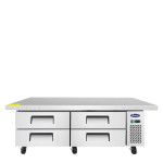 Atosa MGF8454GR 76(w) inch (4)Drawer(s) Refrigerated Chef Base with Extended Top, 12.1Cu.ft, 1/7hp, 115v/60/1-ph, Casters, ETL Listed
