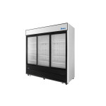 Atosa MCF8729GR 87-7/8(w) inch Bottom Mount Merchandiser Cooler, (3)Glass Sliding Door(s), Black Exterior Color, 64.4Cu.ft, (12)Shelve(s), 1/2hp, 115v/60/1-ph, ETL Listed