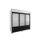 Atosa MCF8729GR 87-7/8(w) inch Bottom Mount Merchandiser Cooler, (3)Glass Sliding Door(s), Black Exterior Color, 64.4Cu.ft, (12)Shelve(s), 1/2hp, 115v/60/1-ph, ETL Listed