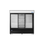 Atosa MCF8729GR 87-7/8(w) inch Bottom Mount Merchandiser Cooler, (3)Glass Sliding Door(s), Black Exterior Color, 64.4Cu.ft, (12)Shelve(s), 1/2hp, 115v/60/1-ph, ETL Listed