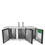 AtosaMKC90GR 89-3/10(w) inch Direct Draw Keg Cooler, (2)Faucet Tower(s), (3)Solid Swing Door(s), 30.1Cu.ft, 1/5hp, 115v/60/1-ph, ETL Listed