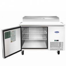 Atosa MPF8201GR Refrigerated Pizza Sandwich Prep Table, 44(w) inch,  (1)Door(s), 9.7Cu.ft, (2) Shelve(s), 1/7hp, 115v/60/1-ph, Casters, ETL Listed