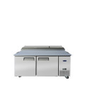 Atosa MPF8202GR Refrigerated Pizza Sandwich Prep Table, 67(w) inch, (2)Door(s), 18.5Cu.ft, (4)Shelve(s), 1/5hp, 115v/60/1-ph, Casters, ETL Listed