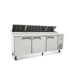 Atosa MPF8203GR Refrigerated Pizza Sandwich Prep Table, 93(w) inch, (3)Door(s), 28.4Cu.ft, (6)Shelve(s), 1/4hp, 115v/60/1-ph, Casters, ETL Listed