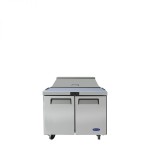 Atosa MSF3610GR 36-5/16(w) inch Refrigerated Standard Top Sandwich Prep Table, (2)Solid Swing Door(s), (10)1/6 Poly Pan(s), (2)Shelve(s), 8.7Cu.ft, 1/7hp, 115v/60/1-ph, ETL Listed