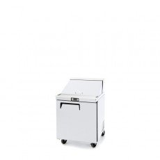 Atosa MSF8305GR 27-1/2(w) inch Refrigerated Mega Top Sandwich Prep. Table, (1)Solid Swing Door(s), (1)Shelve(s), (12)1/6 Poly Pan(s), 7.2Cu.ft, 1/7hp, 115v/60/1-ph, ETL Listed 