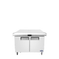 Atosa MSF8306GR-NTCV 48-1/5(w) inch Refrigerated Mega Top Salad/Sandwich Prep Table w/ Night Cover, (2)Solid Swing Door(s), (2)Shelve(s), (18)1/6 Poly Pan(s), 13.4Cu.ft, 1/7hp, 115v/60/1-ph, ETL Listed 