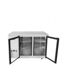 Atosa SBB59GGRAUS1 57-3/4(w) inch  Shallow Depth Back Bar Cooler, (2)Glass Swing Door(s), (4)Shelve(s), 15Cu.ft, 1/7hp, 115v/60/1-ph, ETL Listed
