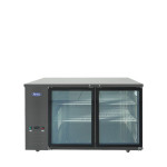 Atosa SBB59GGRAUS2 57-3/4(w) inch Shallow Depth Back Bar Cooler, (2)Glass Swing Door(s), Black Exterior, (4)Shelve(s), 15Cu.ft, 1/7hp, 115v/60/1-ph, ETL Listed