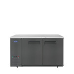 Atosa SBB59GRAUS2 57-3/4(w) inch Shallow Depth Back Bar Cooler, (2)Solid Swing Door(s), Black Exterior, (4)Shelve(s), 15Cu.ft, 1/7hp, 115v/60/1-ph, ETL Listed