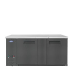 Atosa SBB69GRAUS2 68(w) inch  Shallow Depth Back Bar Cooler, (2)Solid Swing Door(s), Black Exterior, (4)Shelve(s), 18.6Cu.ft, 1/7hp, 115v/60/1-ph, ETL Listed