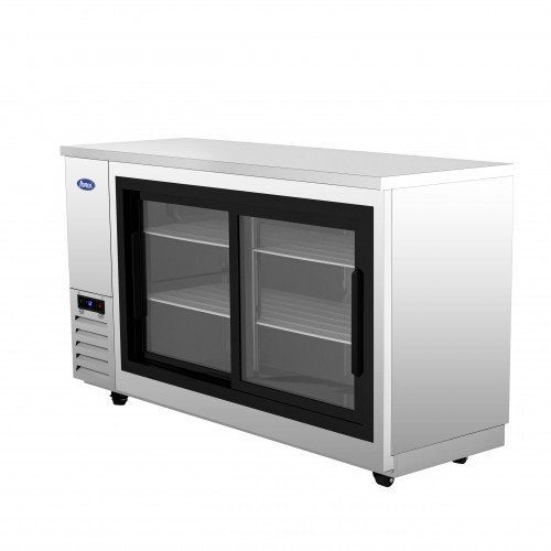 Atosa SBB69SGGRAUS1 68(w) inch Shallow Depth Back Bar Cooler, (2)Glass Sliding Door(s), (4)Shelve(s), 18.6Cu.ft, 1/7hp, 115v/60/1-ph, ETL Listed 