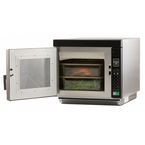 Amana RC22S2 Heavy Duty Commercial Half-Size Microwave Oven/Steamer, Push Button Controls , Stainless Steel Int/Ext, 1Cu.ft, 3000W, 20amps, 208-240v/60/1-ph, ETL Listed