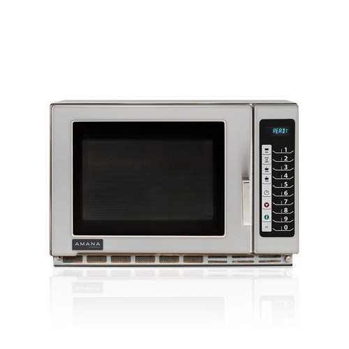 Amana® RFS18TS Medium Duty Stainless Steel Commercial Microwave with Push Button Controls, 1.2Cu.ft, 208-240v/60/1, 1800w, ETL Listed