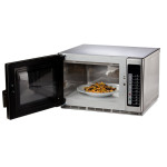 Amana® RFS18TS Medium Duty Stainless Steel Commercial Microwave with Push Button Controls, 1.2Cu.ft, 208-240v/60/1, 1800w, ETL Listed