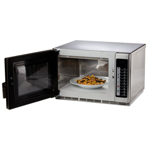 Amana® RFS18TS Medium Duty Stainless Steel Commercial Microwave with Push Button Controls, 1.2Cu.ft, 208-240v/60/1, 1800w, ETL Listed