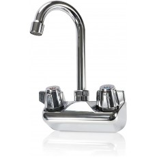 MF-1004-G Faucets, Wall Mounted, 4(w) inch, Backsplash, 3-1/2 inch Gooseneck Spout, NSF Listed