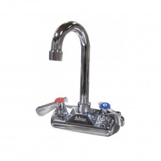 MF-2004-G 4 inch Wall-Mount Backsplash Faucet, 3-1/2 inch Gooseneck Spout, Lever Handle, NSF Listed
