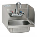 SSH-14SG Hand Sink, Wall Mounted, Welded Splash Guard, 4 inch Gooseneck Spout, Strainer, Stainless Steel, 15(w) x 17(d) x 14(h)  inch, NSF Listed