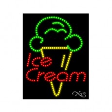 20408 ICE CREAM LED Signs, Flashing, 20(w) x 1(d) x 26(h) inch, 120v/60/1, UL