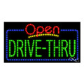 25428 OPEN DRIVE-THRU LED Signs, Flashing, 32(w) x 1(d) x 17(h) inch, 120v/60/1, UL