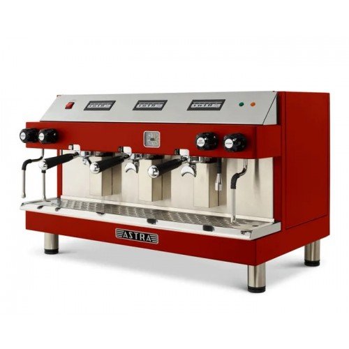 Astra M3-013-R MEGA III 35.5(w) inch Automatic Espresso Machine, (3)Group Head(s), (17)Liter(s), Red Exterior Color, 5500w, 220v/60/1-ph, ETL Listed