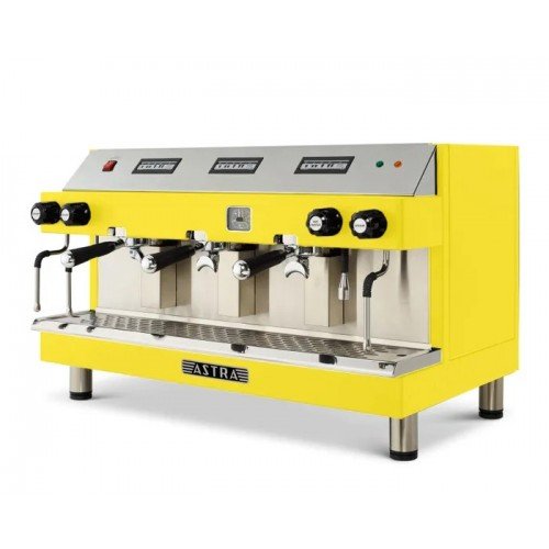 Astra M3-013-Y MEGA III 35.5(w) inch Automatic Espresso Machine, (3)Group Head(s), (17)Liter(s), Yellow Exterior Color, 5500w, 220v/60/1-ph, ETL Listed