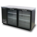 Blue Air BBB59-2BG-HC 59(w) inch (2)Glass Doors Back Bar Cooler, Black Finish Exterior, (4)Shelve(s), 19.4Cu.ft, 3/8hp, 115v/60/1-ph, ETL Listed