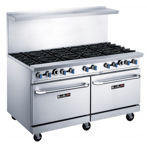Blue Air BLR60-10B Ranges, 60(w) inch (10)Open Burner(s), (2)Standard Oven(s), Natural Gas, 470k Total BTU/hr, Casters, CSA Listed