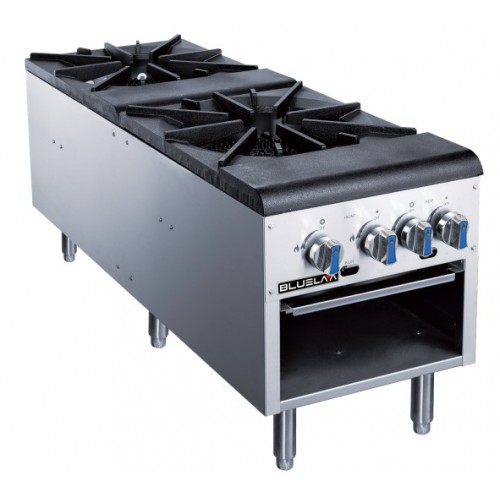 Blue Air BLSP2 18(w) inch Double Stock Pot Stove, (2)3-Ring Burner(s), Natural Gas, 160k Total BTU/Hr, CSA Listed
