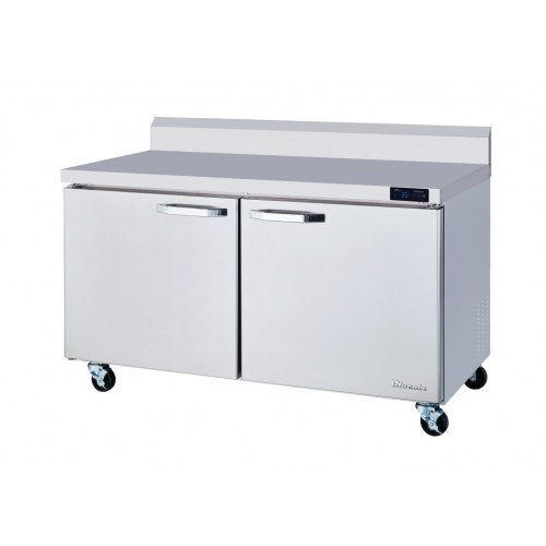 Blue Air BLUF60-WT-HC Refrigerated Work Top, 60-1/2(w) inch, (2)Door(s), (4)Shelve(s), 16.7Cu.ft, 1/2hp, 115v/60/1-ph, ETL Listed