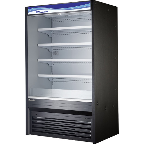 Blue Air BOD-60S 60-1/8(w) inch Vertical Open Display Case, Solid Side Panel, (4)Adjustable Shelve(s), 33.9Cu.ft, 1hp, 115v/60/1-ph, ETL Listed