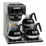 BUNN 13300.0003 VP17-3 Coffee Brewer, Pourover, (3)Lower Warmer(s), Not Plumbed, 1670w, 13.9amp, 120v/60/1-ph, NSF Listed