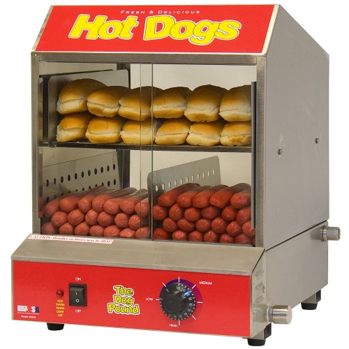 Winco 60048 Benchmark USA™ Dog Pound Hot Dog Steamer Merchandiser, 1170w, 120v/60/1-ph, ETL Listed