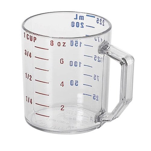 Cambro 100MCCW135 Camwear® Measurig Cups, (1)qt(s), Molded Handle, Clear, Polycarbonate, NSF Listed, 12 each