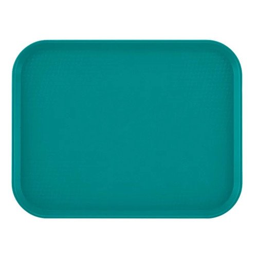 Cambro 1014FF414 Fast Food Tray, Rectangular, Teal, Polypropylene, 13-9/16(w) x 10-7/16(d) x 1-1/2(h) inch, NSF Listed – 2 Dozen