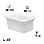 Cambro 12189P148 Food Storage Boxes, (4.75)Gallon(s), Rectangular, Natural White, Polyethylene, 18(w) x 12(d) x 9(h) inch, NSF Listed - 6 each