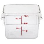 Cambro 12SFSCW135 12qt Clear Polycarbonate Square Food Storage Containers, NSF Listed, 1 each