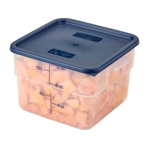 Cambro 12SFSPP190 CamSquares® Storage Container, 12qt, Square, Translucent, Polypropylene, 11-1/4(w) x 12-1/4(d) x 8-1/4(h) inch, NSF Listed - 6 each