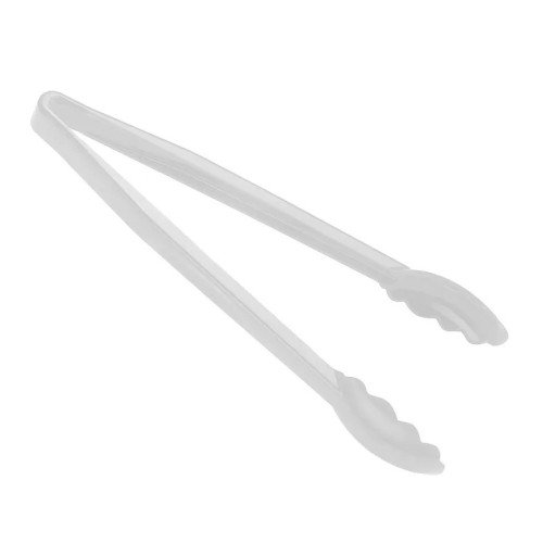 Cambro 12TGS148 Camwear® Lugano® Scallop Grip Tongs, White, Polycarbonate, 12(L) inch, NSF Listed – 1 Dozen