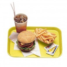 Cambro 1418FF108 Fast Food Tray, Rectangular, Primerose Yellow, Polypropylene, 17-3/4(w) x 13-13/16(d) x 1-1/2(h) inch, NSF Listed – 1 Dozen