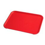 Cambro 1418FF163 Fast Food Tray, Rectangular, Red, Polypropylene, 17-3/4(w) x 13-13/16(d) x 1-1/2(h) inch, NSF Listed – 1 Dozen