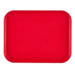 Cambro 1418FF163 Fast Food Tray, Rectangular, Red, Polypropylene, 17-3/4(w) x 13-13/16(d) x 1-1/2(h) inch, NSF Listed – 1 Dozen