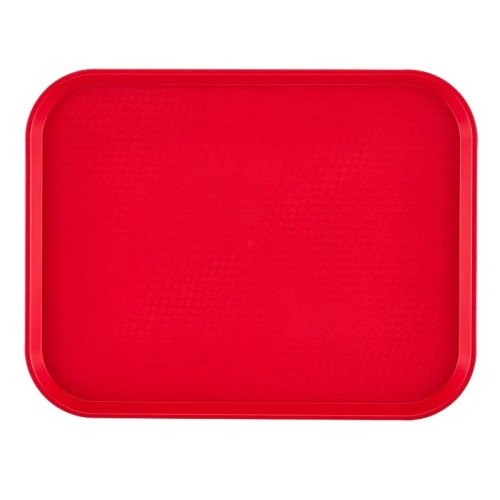 Cambro 1418FF163 Fast Food Tray, Rectangular, Red, Polypropylene, 17-3/4(w) x 13-13/16(d) x 1-1/2(h) inch, NSF Listed – 1 Dozen