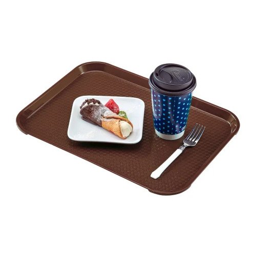 Cambro 1418FF167 Rectangular Fast Food Tray, Brown, Polypropylene, 17-3/4(w) x 13-13/16(d) inch, NSF Listed, 12 each