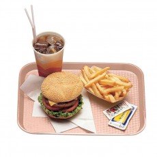 Cambro 1418FF409 Fast Food Tray, Rectangular, Blush, Polypropylene, 17-3/4(w) x 13-13/16(d) x 1-1/2(h) inch, NSF Listed – 1 Dozen