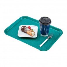 Cambro 1418FF414 Fast Food Tray, Rectangular, Teal, Polypropylene, 17-3/4(w) x 13-13/16(d) x 1-1/2(h) inch, NSF Listed – 1 Dozen