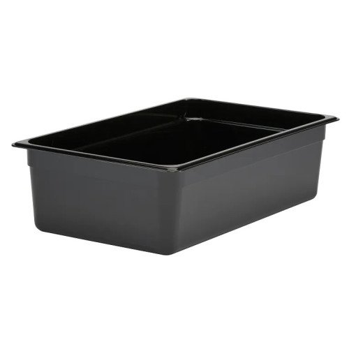 Cambro 16CW110 Camwear® Food Pans, Full Size, 20.6qt, Black, Polycarbonate, 20-7/8(w) x 12-3/4(d) x 6(h) inch, NSF Listed, 6 each