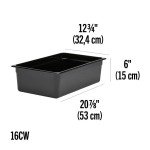 Cambro 16CW135 Camwear® Food Pans, Full Size, 20.6qt, Clear, Polycarbonate, 20-7/8(w) x 12-3/4(d) x 6(h) inch, NSF Listed, 6 each